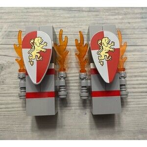 Two LEGO Kingdoms Castle Chess Set Lion Rooks, #853373